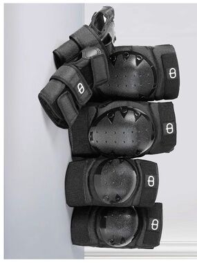 New DA 3-in-1 Protective Gear Set with Mesh Storage Bag (BLACK)